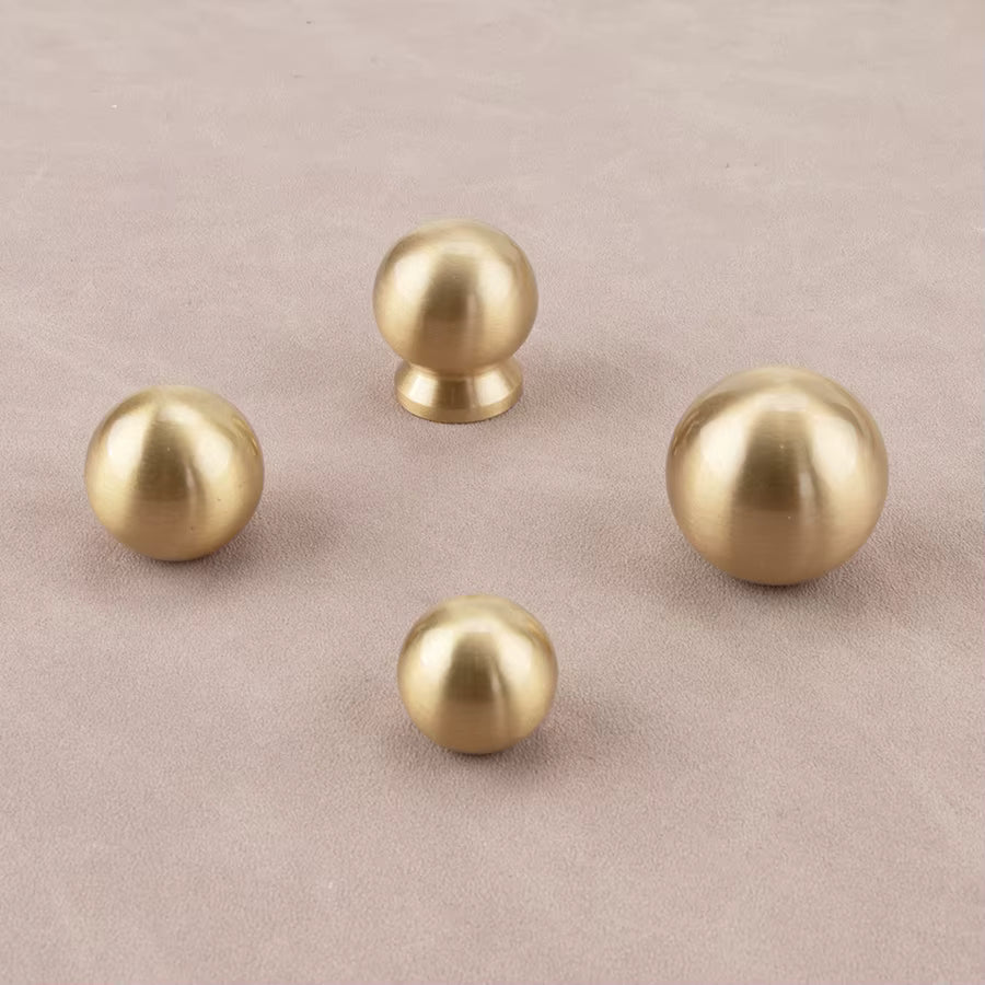 Contemporary modern unique design round knob brushed brass