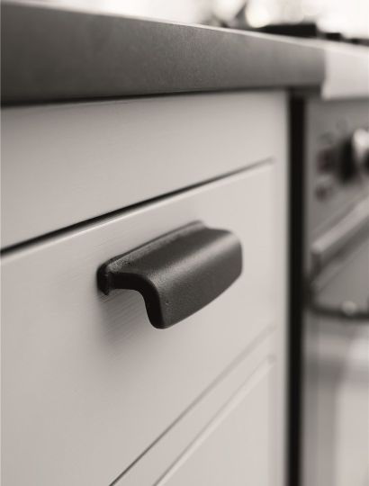 Cute Modern Cottage style black kitchen cabinet cup handle