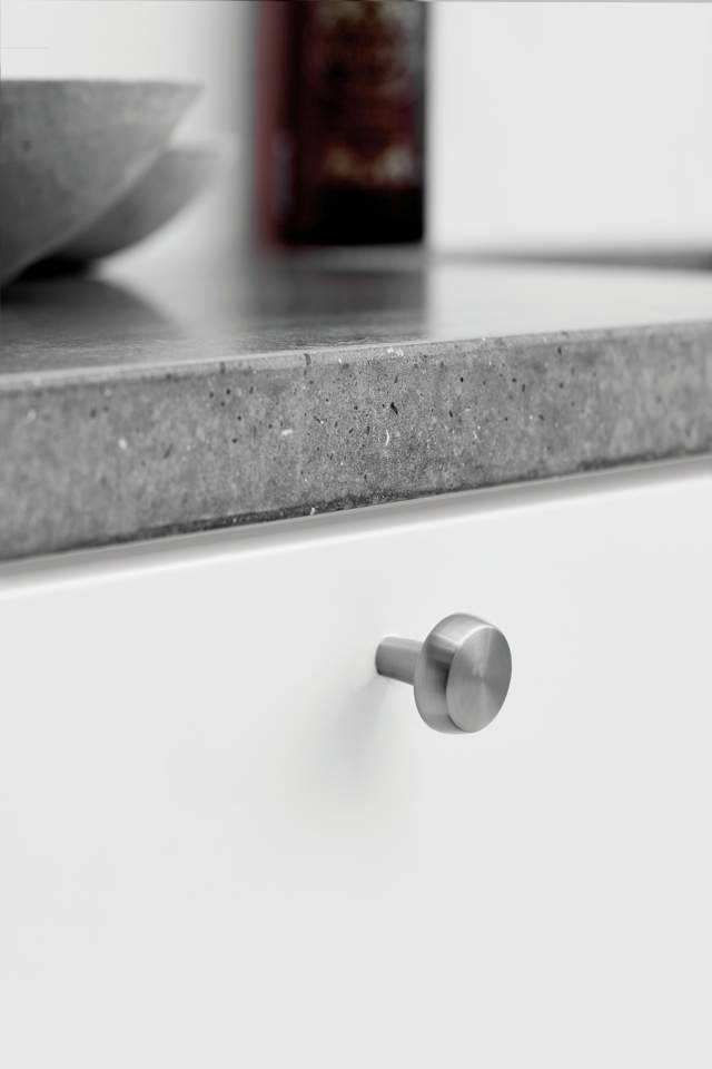 Modern small classic traditional silver stainless steel round kitchen cabinet knob