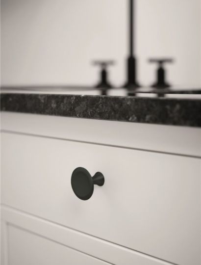 Modern classic traditional black dark round kitchen cabinet knob