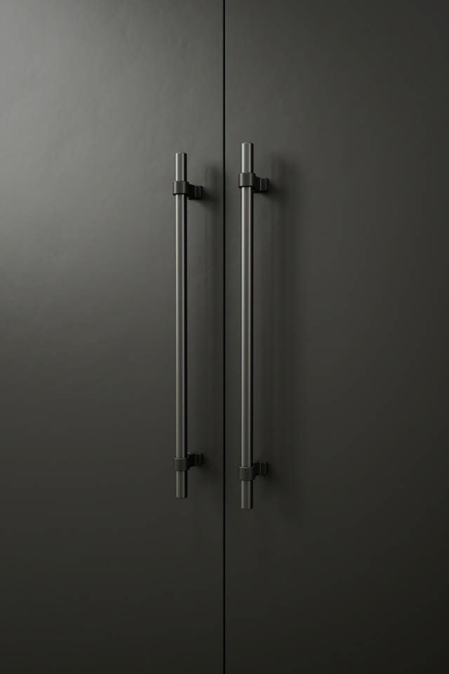 Contemporary modern gun metal black antracite kitchen wardrobe cabinet handle