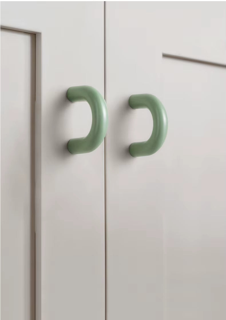 Cute modern kitchen wardrobe pull handle green