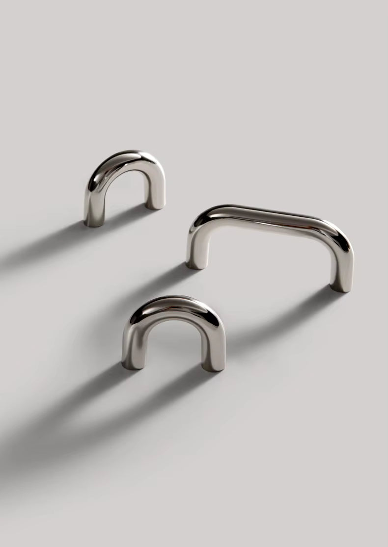 Cute modern kitchen wardrobe pull handle polished nickel