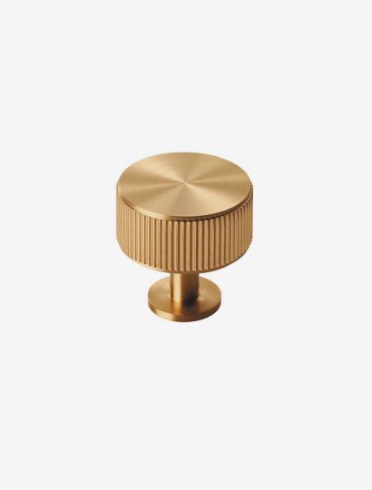 Modern contemporary kurled round knob trendy kitchen wardrobe cabinet handle satin brass