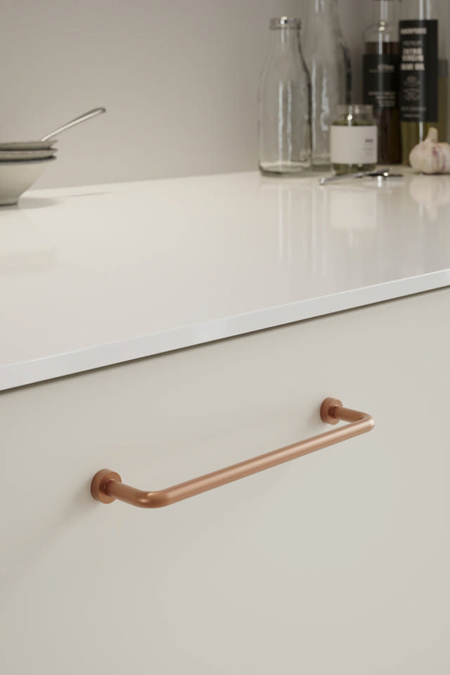 Contemporary Modern polished  copper thin kitchen cabinet bar handle