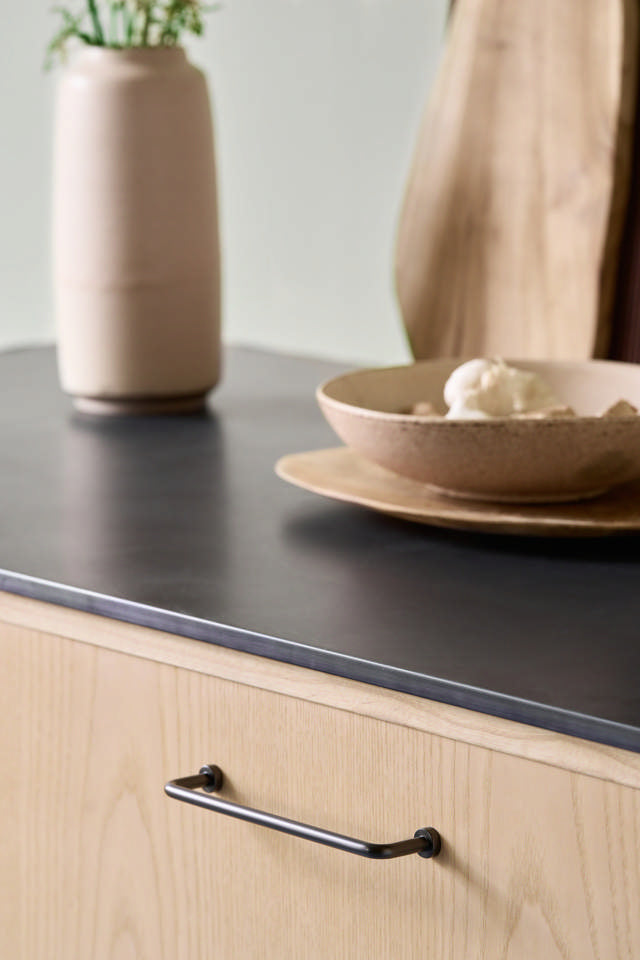 Contemporary Modern gun metal black grey thin kitchen cabinet bar handle