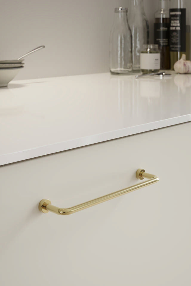 Contemporary Modern polished brass gold thin kitchen cabinet bar handle