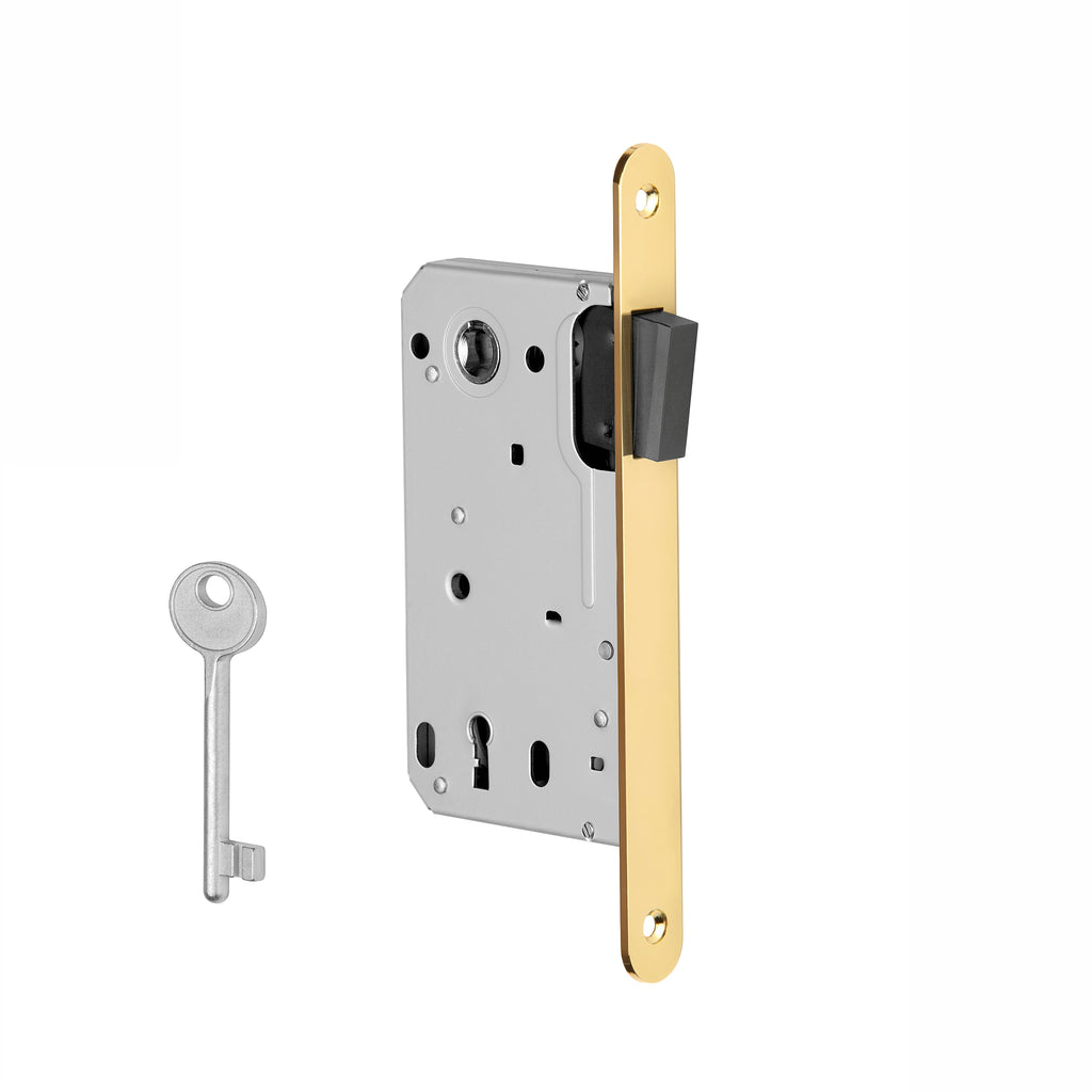 Door lock and latch compatible polished brass
