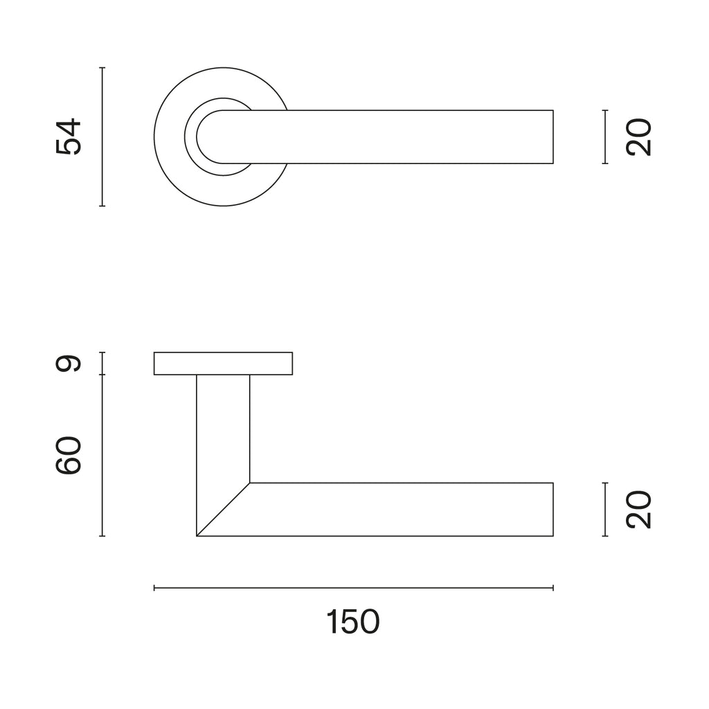 Door handle sterk oval matt black