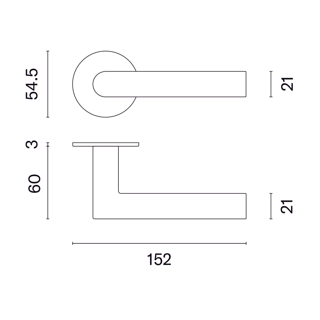 Door handle sterk oval slim matt brass