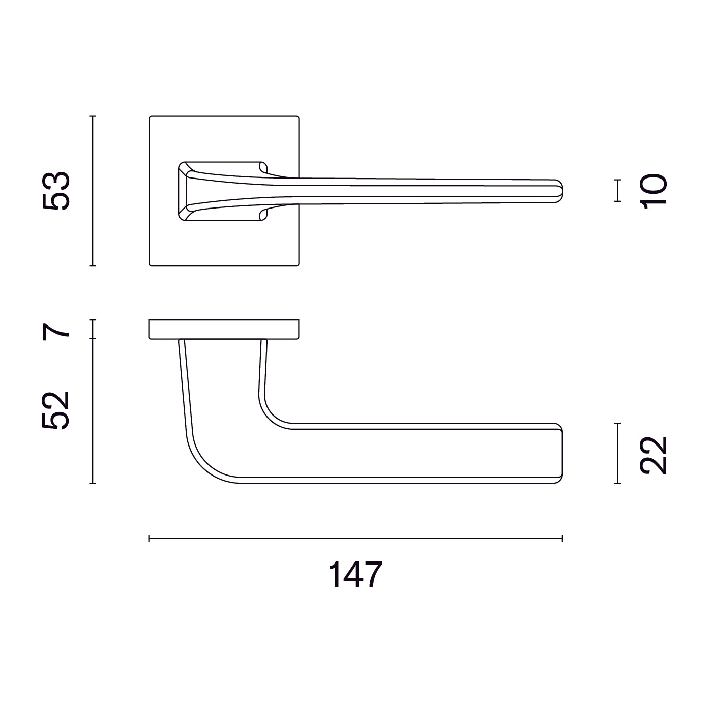 Door handle stile naka black
