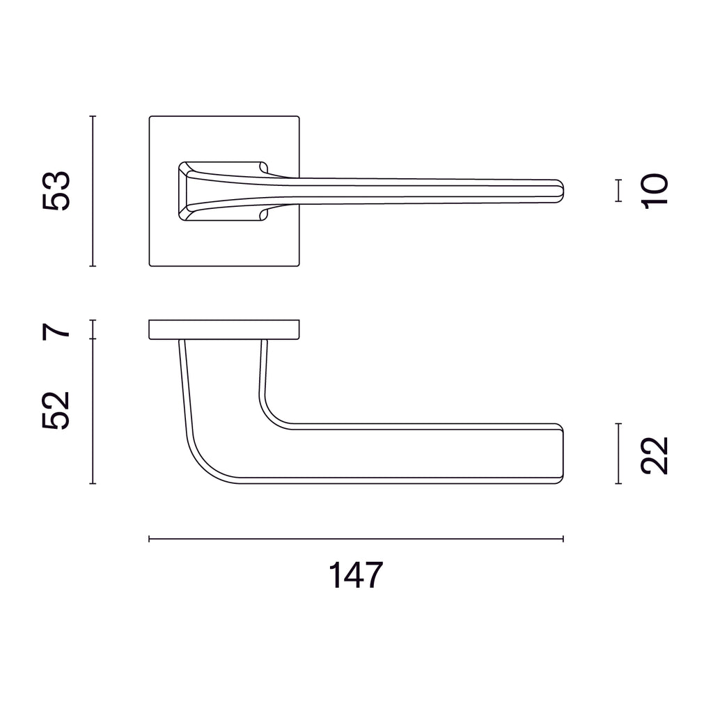 Door handle stile naka brushed brass