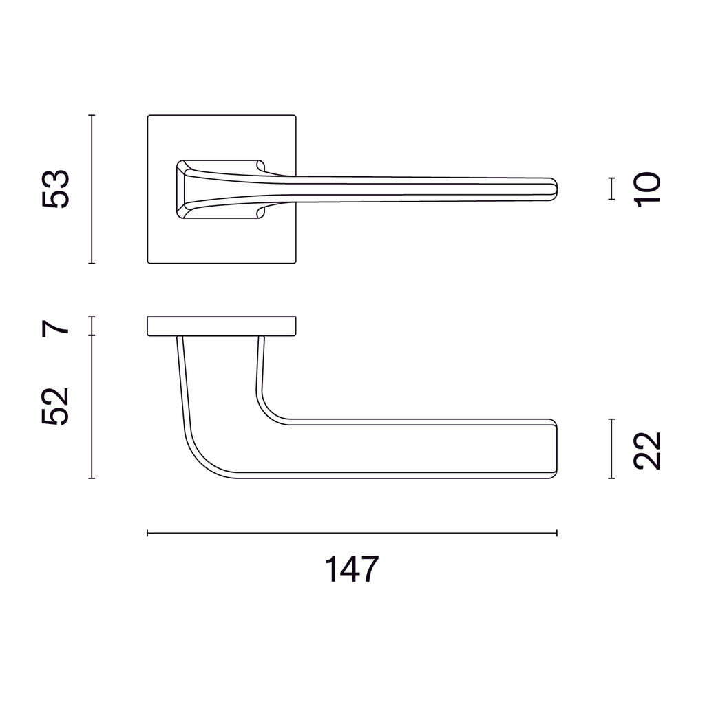 Door handle stile naka dark brass