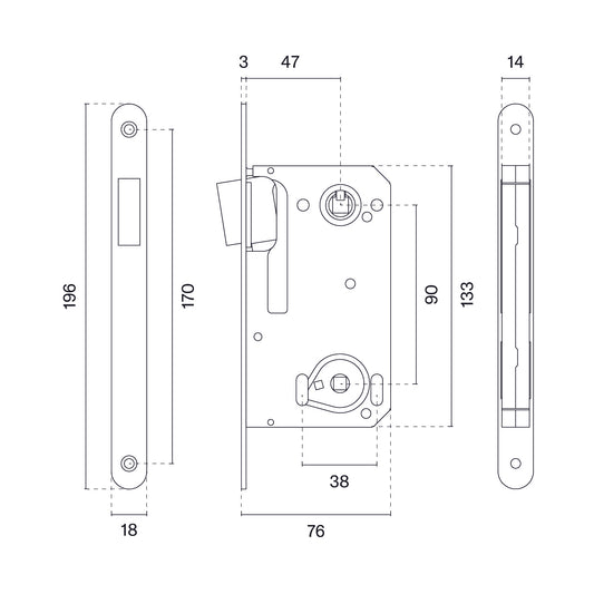 MAGNETIC LOCK POLISHED CHROME for wc
