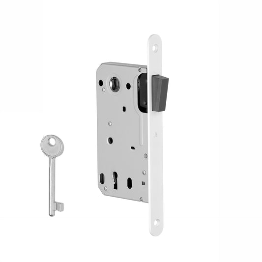 MAGNETIC LOCK MATT WHITE with a key